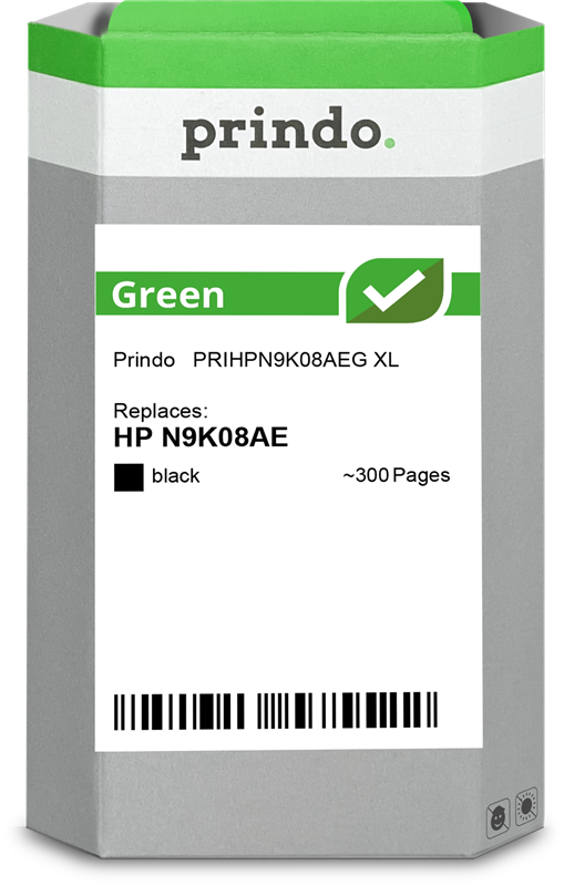 HP 302 XL / 304 XL Cartouche Noir remanufacturé équivalent à B7RT9AE · Prindo Green