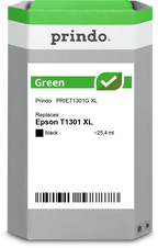 Epson T1301 XL Cartouche Noir remanufacturé équivalent à C13T13014012 · Prindo Green