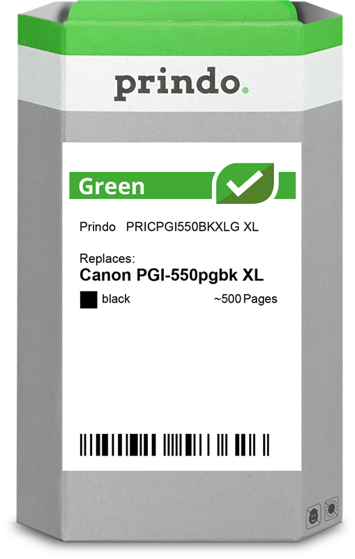 Canon PGI-550pgbk XL Cartouche Noir remanufacturé équivalent à 6431B001 · Prindo Green