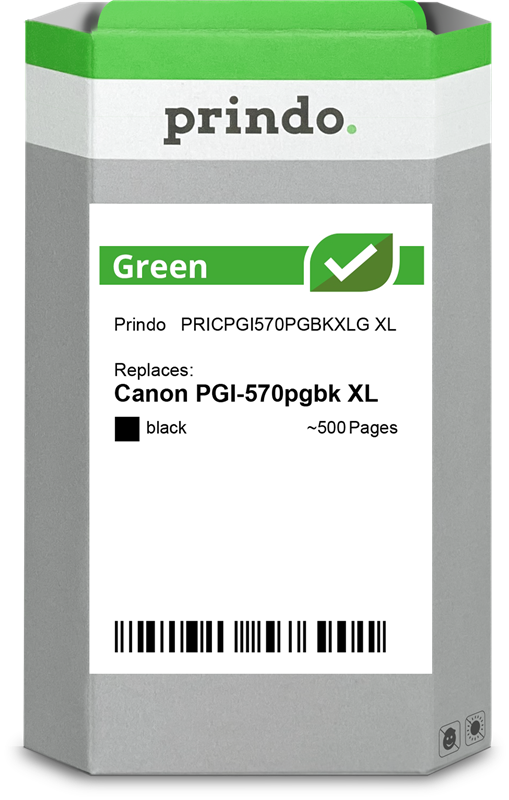Canon PGI-570pgbk XL Cartouche Noir remanufacturé équivalent à 0318C001 · Prindo Green