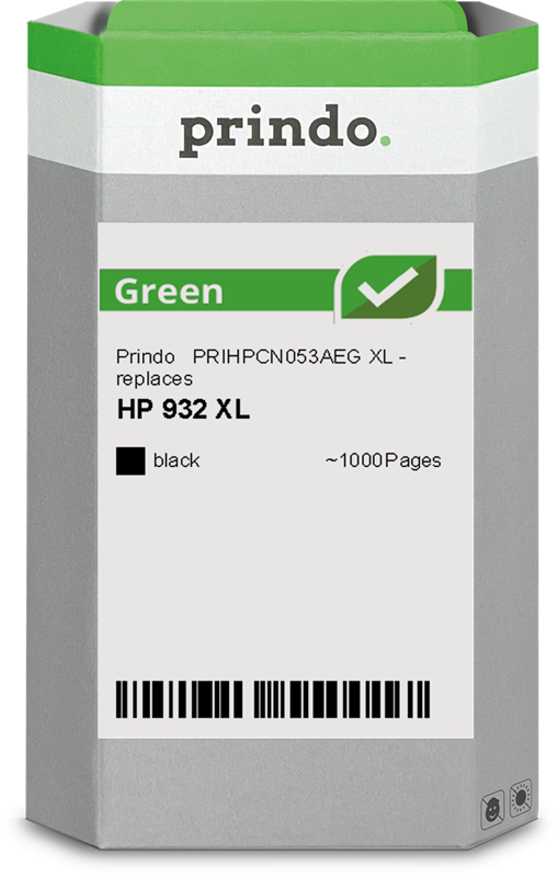 HP 932 XL Cartouche Noir remanufacturé équivalent à CN053AE · Prindo Green