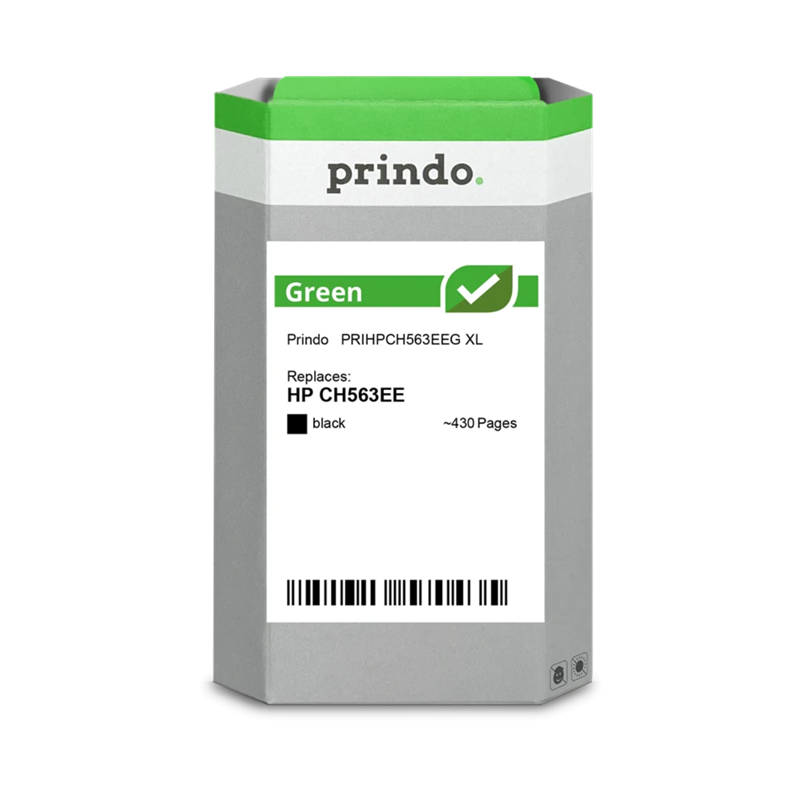 HP 301 XL Cartouche Noir remanufacturé équivalent à CH563EE · Prindo Green
