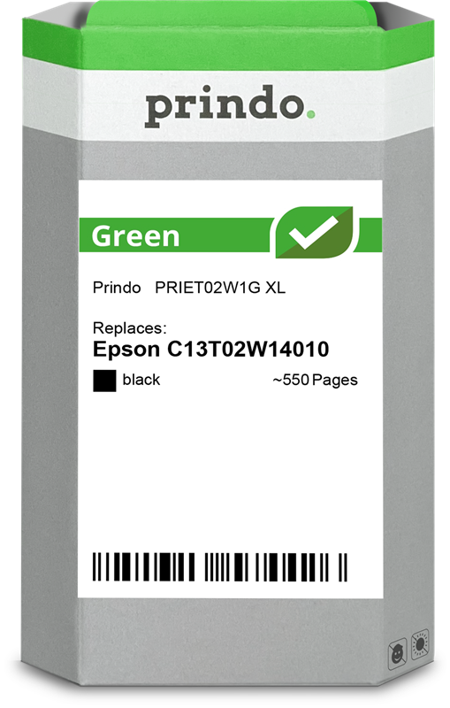 Epson 502XL Cartouche Noir remanufacturé équivalent à C13T02W14010 · Prindo Green