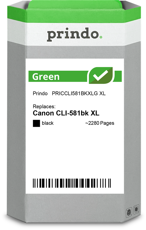 Canon CLI-581bk XL Cartouche Noir remanufacturé équivalent à 2052C001 · Prindo Green