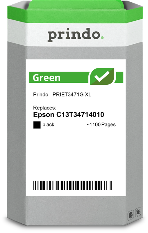 Epson 34 XL Cartouche Noir remanufacturé équivalent à C13T34714010 · Prindo Green