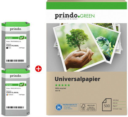 Compatible avec CANON 560XL 561XL Pack 4 Couleurs + papier 500 feuilles