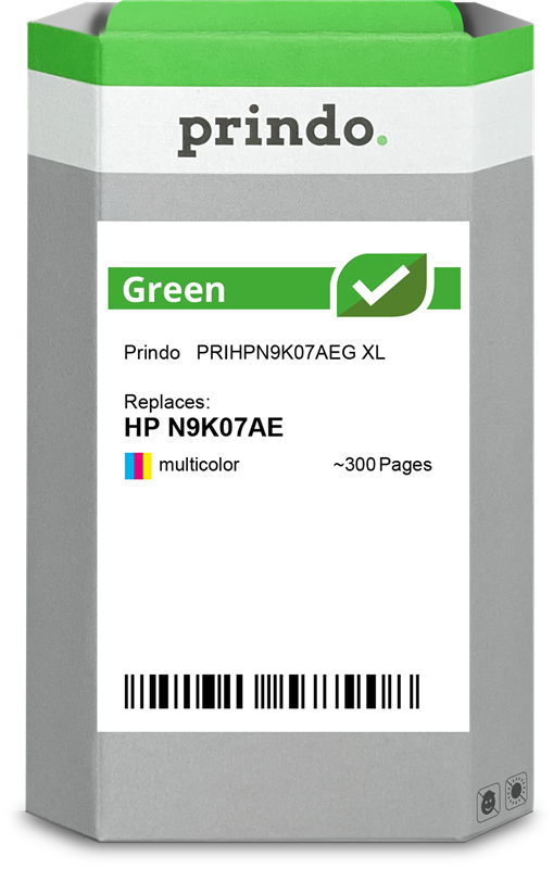 HP 302 XL / 304 XL Cartouche Tricolore remanufacturé équivalent à B7RT8AE · Prindo Green