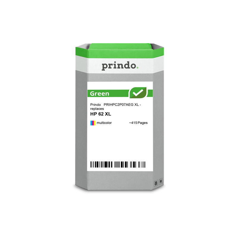 HP 62 XL Cartouche Tricolore remanufacturé équivalent à C2P07AE · Prindo Green