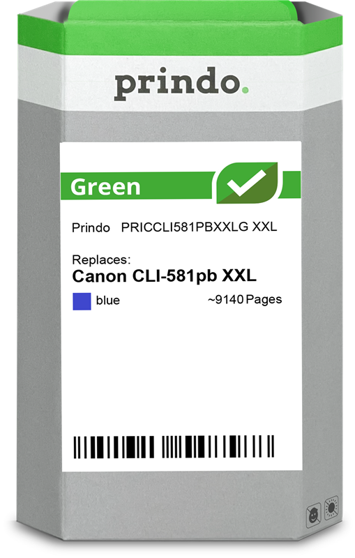 Canon CLI-581pb XXL Cartouche Bleu remanufacturé équivalent à 1999C001 · Prindo Green