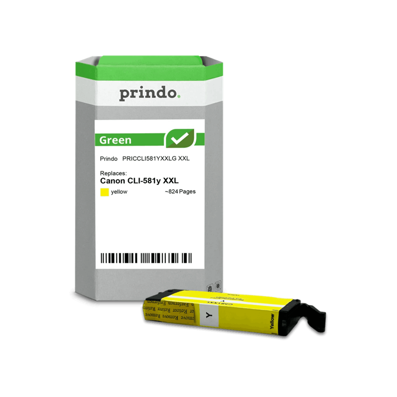 Canon CLI-581y XXL Cartouche Jaune remanufacturé équivalent à 1997C001 · Prindo Green