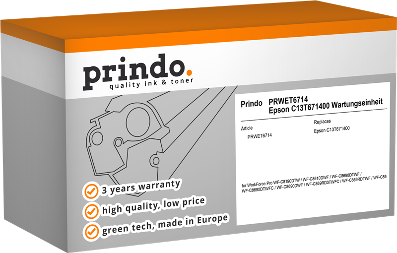 Kit de maintenance Prindo PRWET6714 - Compatible avec Epson T671400 (C13T671400)