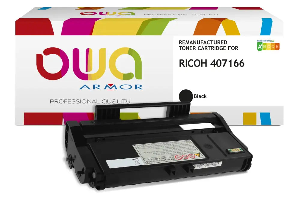 RICOH 407166 - Cartouche laser compatible - Noir - Toner remanufacturé OWA