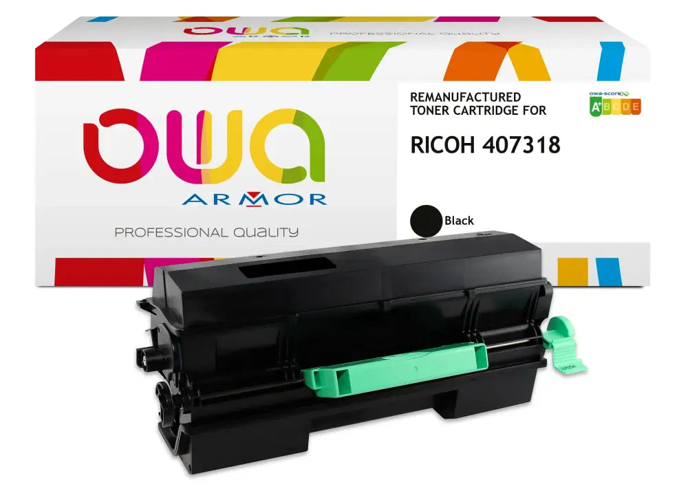 RICOH 407318 - Cartouche laser compatible - Noir - Toner remanufacturé OWA