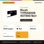 Ricoh TYPE4500E 407340 Toner Noir compatible équivalent à 407340 : caractéristiques