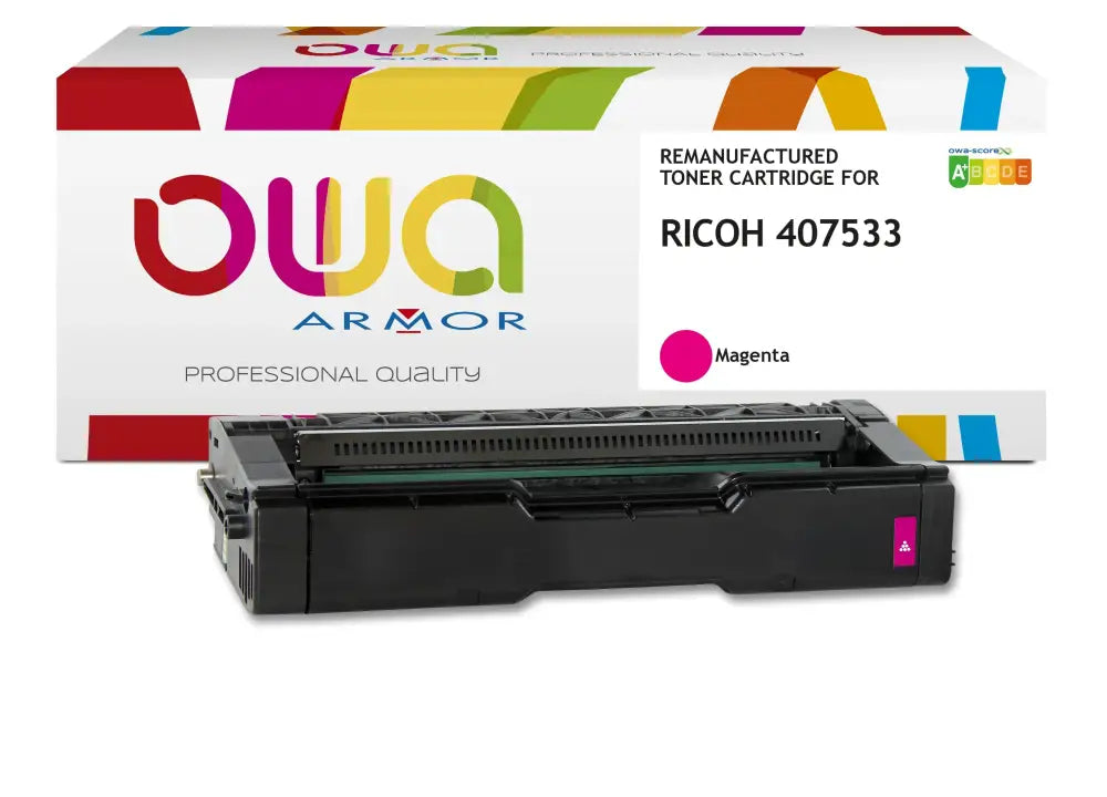 RICOH 407533 - Cartouche laser compatible - Magenta - Toner remanufacturé OWA