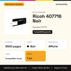 Ricoh 407716 Toner Noir compatible : caractéristiques