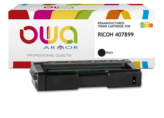 RICOH 407899 - Cartouche laser compatible - Noir - Toner remanufacturé OWA