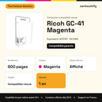 Ricoh GC-41 Cartouche Magenta compatible équivalent à 405767, GC41ML : caractéristiques