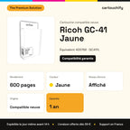 Ricoh GC-41 Cartouche Jaune compatible équivalent à 405768, GC41YL : caractéristiques