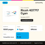 Ricoh 407717 Toner Cyan compatible · Switch : caractéristiques