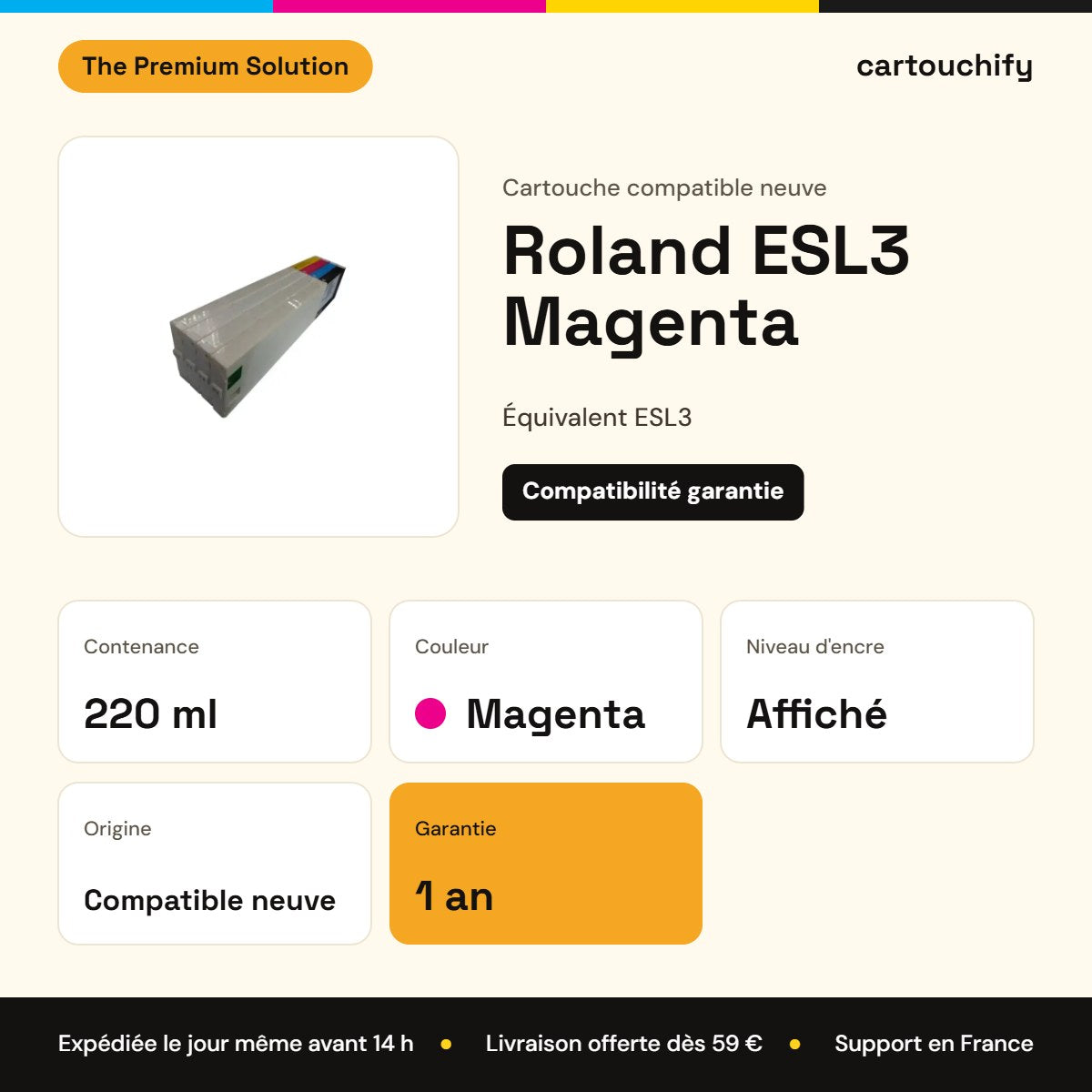 Roland ESL3 Cartouche Magenta compatible : caractéristiques