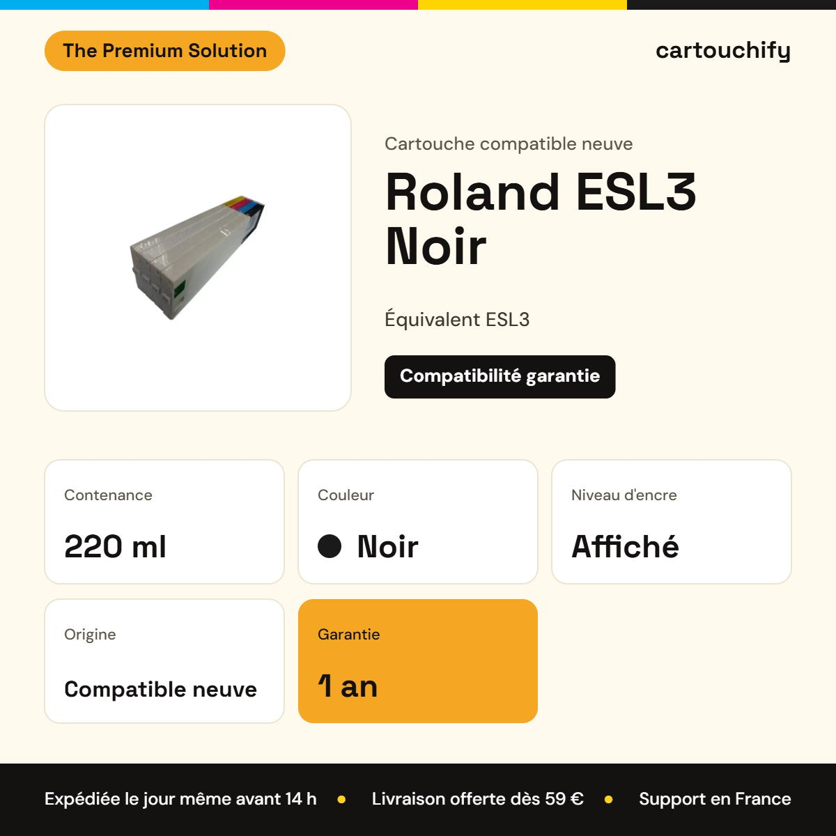 Roland ESL3 Cartouche Noir compatible : caractéristiques