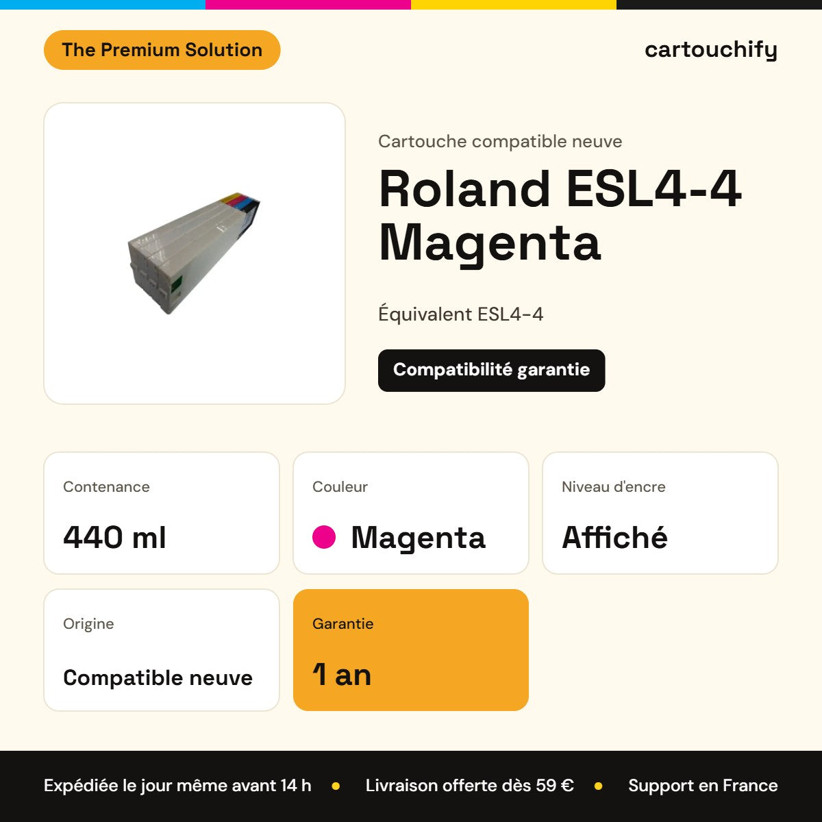 Roland ESL4-4 Cartouche Magenta compatible : caractéristiques