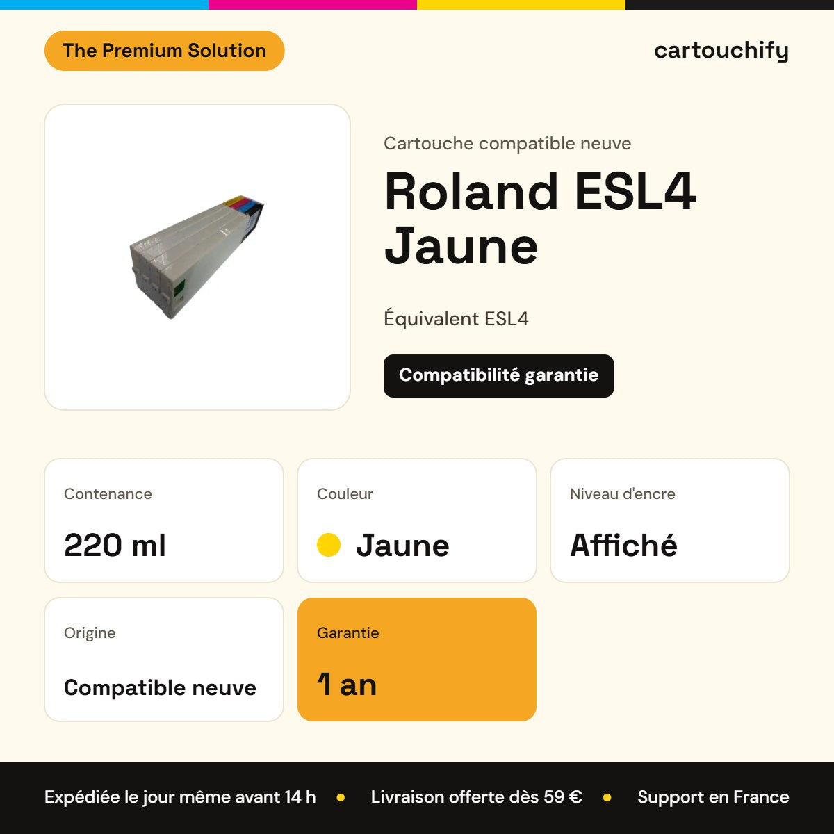 Roland ESL4 Cartouche Jaune compatible : caractéristiques