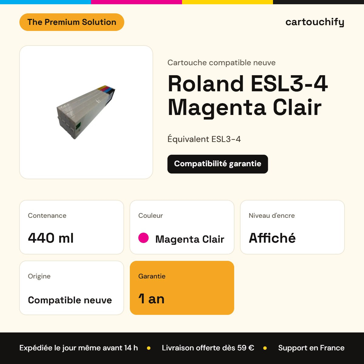 Roland ESL3-4 Cartouche Magenta Clair compatible : caractéristiques