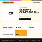 Samsung CLP-K350A Toner Noir compatible équivalent à CLP-K350AELS : caractéristiques