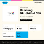 Samsung CLP-K350A Toner Noir compatible équivalent à CLP-K350AELS · Switch : caractéristiques