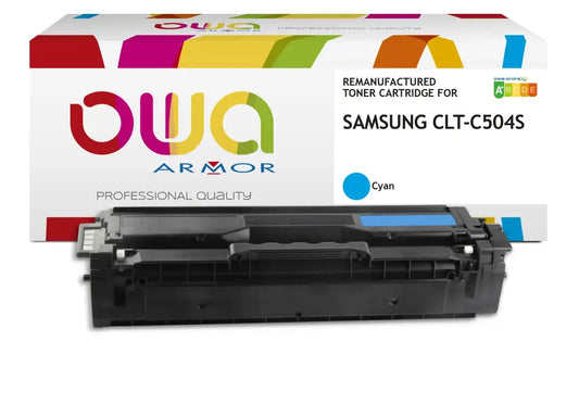 SAMSUNG CLT-C504S/ELS - Cartouche laser compatible - Cyan - Toner remanufacturé OWA