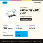 Samsung C404 Toner Cyan compatible équivalent à CLTC404SELS · Switch : caractéristiques