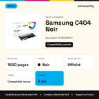 Samsung C404 Toner Noir compatible équivalent à CLTK404SELS · Switch : caractéristiques