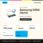 Samsung C404 Toner Jaune compatible équivalent à CLTY404SELS · Switch : caractéristiques