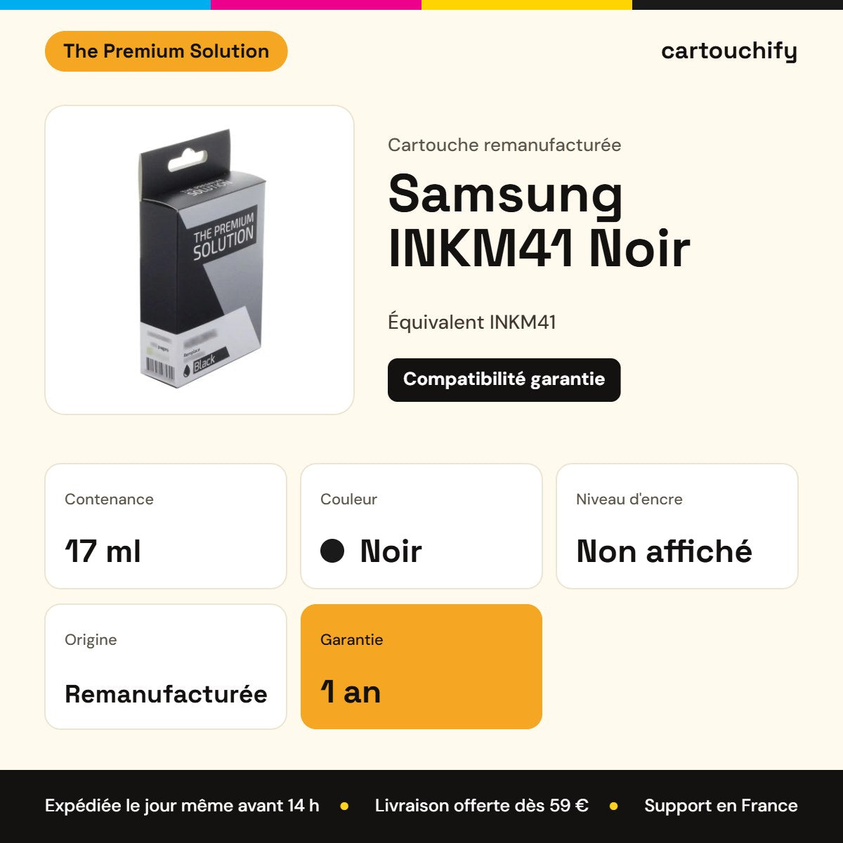 Samsung INKM41 Cartouche Noir remanufacturé : caractéristiques