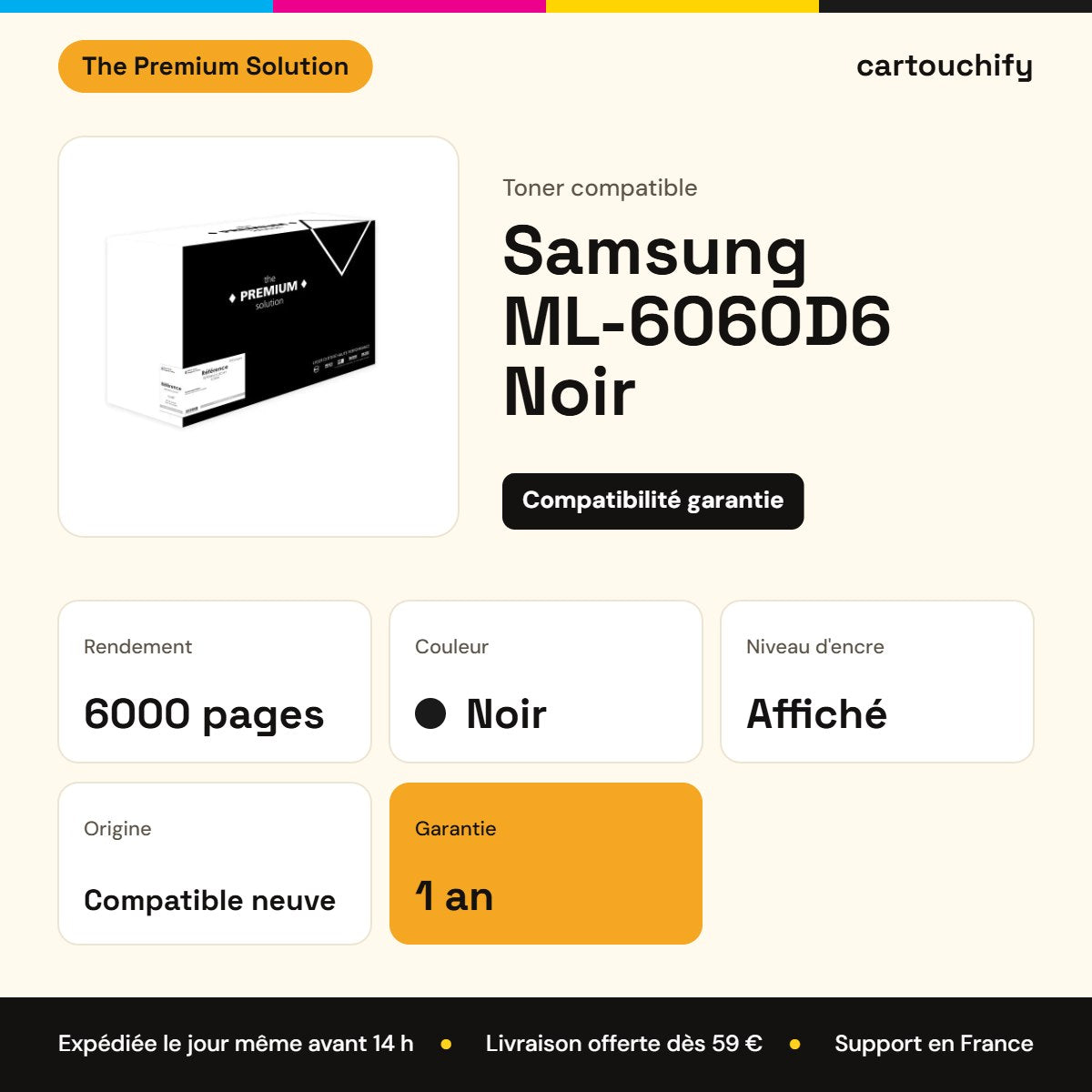 Samsung ML-6060D6 Toner Noir compatible : caractéristiques