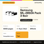 Samsung ML-2850A Toner Pack 3 Noir compatible équivalent à ML-D2850A, ML-D2850B, ML-D2850BELS : caractéristiques