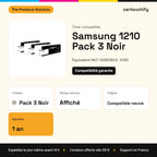 Samsung 1210 Toner Pack 3 Noir compatible équivalent à MLT-1210D3ELS, E210, 10S0150 : caractéristiques