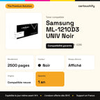Samsung ML-1210D3 UNIV Toner Noir compatible équivalent à MLT-1210D3ELS, E210, 10S0150 : caractéristiques