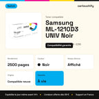 Samsung ML-1210D3 UNIV Toner Noir compatible équivalent à MLT-1210D3ELS, E210, 10S0150 · Switch : caractéristiques