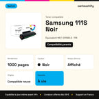 Samsung 111S Toner Noir compatible équivalent à MLT-D111SELS · Switch : caractéristiques