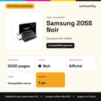 Samsung 205S Toner Noir compatible équivalent à MLT-D205S : caractéristiques