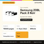 Samsung 208L Toner Pack 3 Noir compatible équivalent à MLT-D2082L : caractéristiques