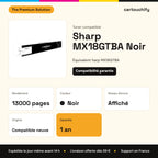 Sharp MX18GTBA Toner Noir compatible équivalent à harp MX18GTBA : caractéristiques