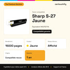 Sharp S-27 Toner Jaune compatible équivalent à MX27GTYA : caractéristiques