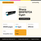 Sharp MX61GTCA Toner Cyan compatible : caractéristiques
