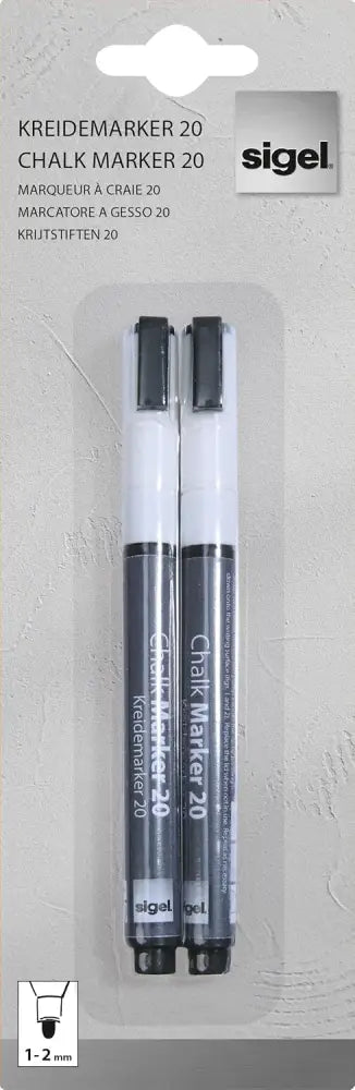 sigel Marqueur à craie 20 pointe ogive: 1 - 2 mm blanc - Marqueurs spéciaux