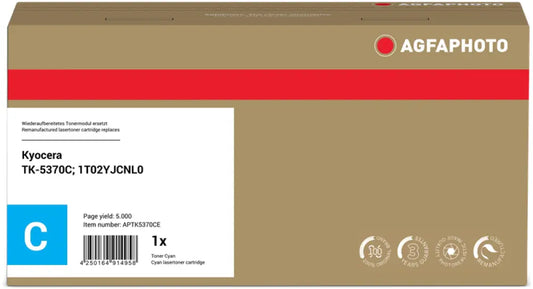 Toner Agfa Photo APTK5370CE – Compatible avec Kyocera TK-5370C Cyan 5000 pages