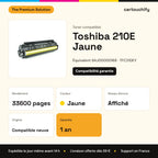 Toshiba 210E Toner Jaune compatible équivalent à 6AJ00000168, TFC210EY : caractéristiques